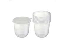 כוס פלסטיק קשיחה+ מכסה 12OZ אייס 50 יח'- שקוף